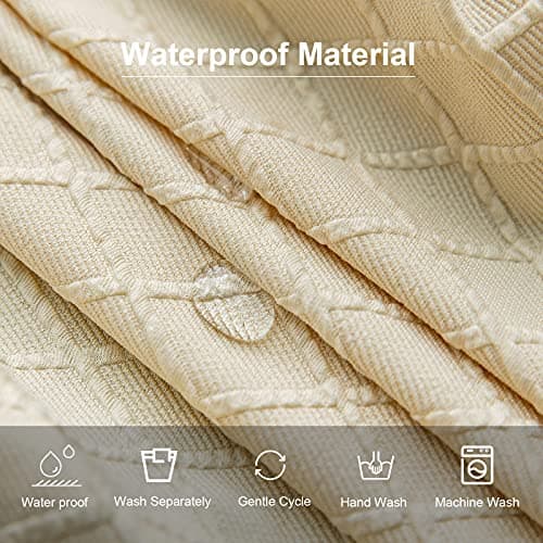 Genina Waterproof Chair Covers for Dining Room Dining Chair Covers Kitchen Parsons Chair Covers (Beige, 4 PCS) — view 2