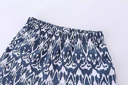 Mud Kingdom Toddler Girls Shorts Sets Bohemian Vintage Outfits 2 Piece Tassel Trim Elastic Waist Navy Blue 2T — view 6