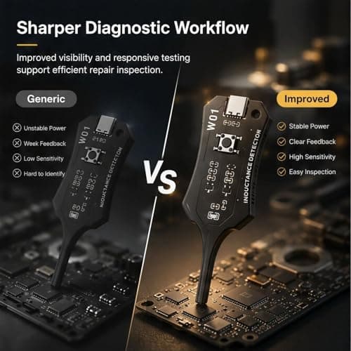 Type-C Inductor Tester, Coil Detection Tool for Circuit Board Repair, Electromagnetic Inductance Tester for Phone and PC Motherboard Troubleshooting — view 4
