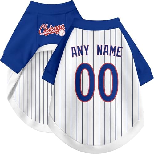 DALLASC Chicago C Dog Clothes Jersey Style Personalized Custom Pet T Shirt with Name and Number for Small Medium Large Dogs — view 4