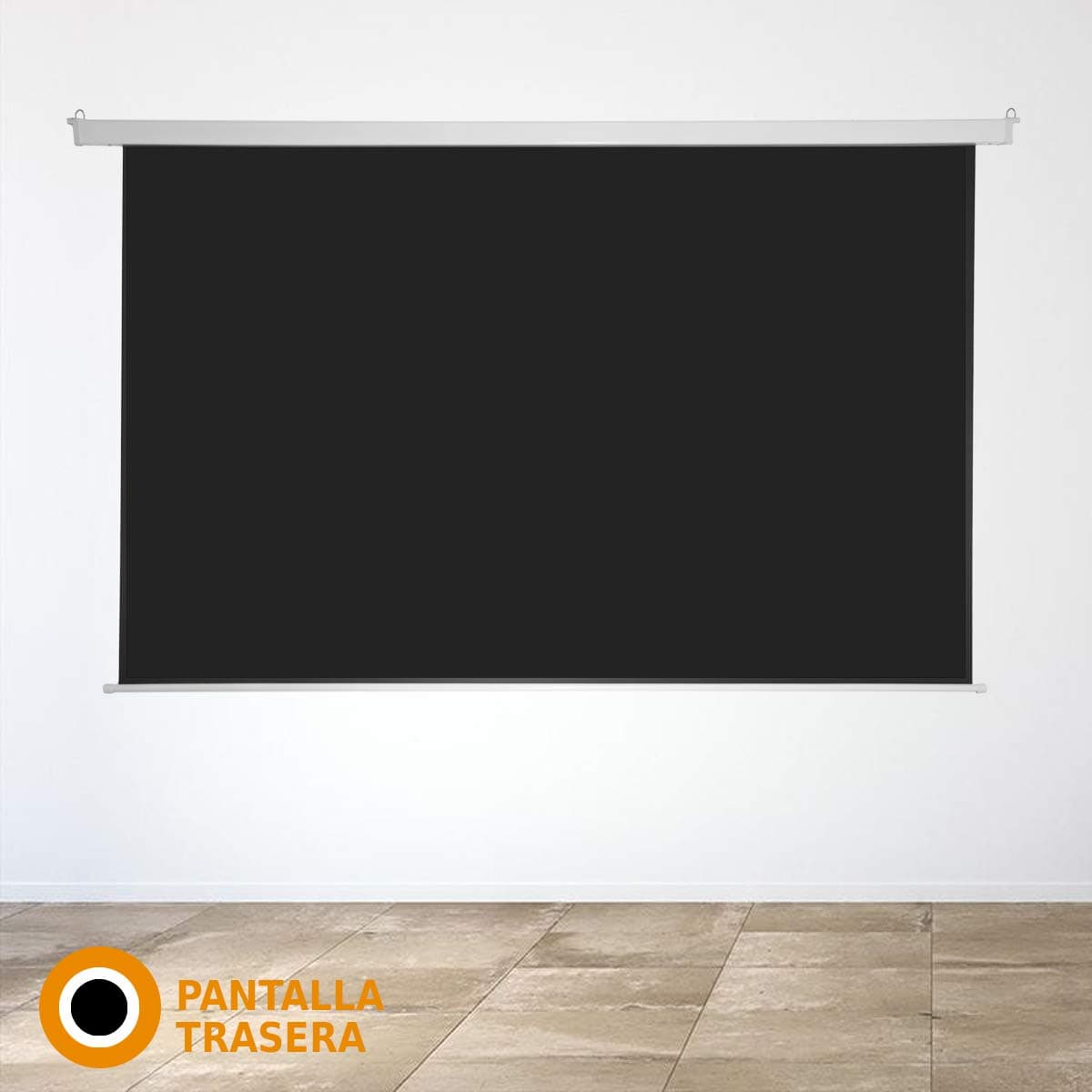 Luxscreen Pantalla de proyeccion electrica de 120", Dimensiones de la Tela 2,64 x 1,49 Metros, cajetin de Acero 3 Metros, con Mando inalambrico, Auto Enrollable, 4K, 16:9 (120 Pulgadas 16:9), Blanco — view 5