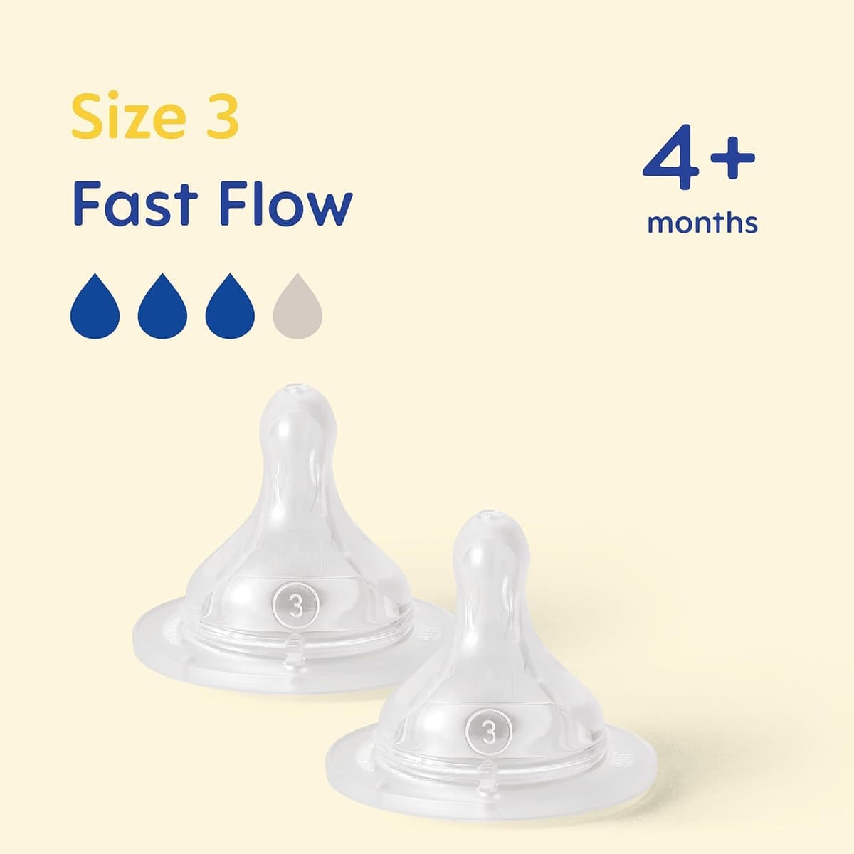 MAM Teats Size 3 | 2 Pack | Fast Flow | Suitable from 4+ Months | Fits All MAM Bottles | Made from SkinSoft Silicone | Baby Accessories — view 2