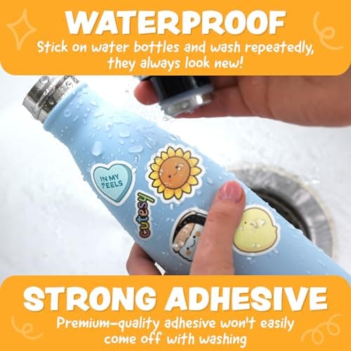 Cute Stickers for Kids Classroom Decor - 108pc Kawaii Water Bottle Stickers for Teens - Waterproof Vinyl Teacher Reward Stickers for Water Bottles, Scrapbook, Laptops - Back to School Supplies — view 2