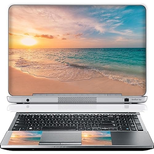 15 15.6 Inch Laptop Skin Sticker Cover Premium Sticker Cover Art Decal Decorative (Included 2 Wrist Pad Skins) - Sunrise Beach
