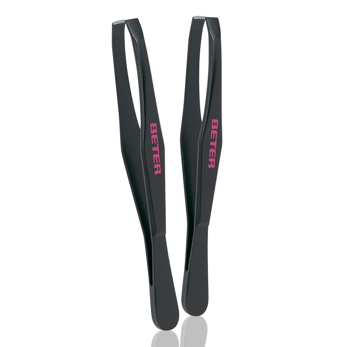 Beter – Pack de 2 pinzas de depilar para cejas de punta recta, inoxidables.
