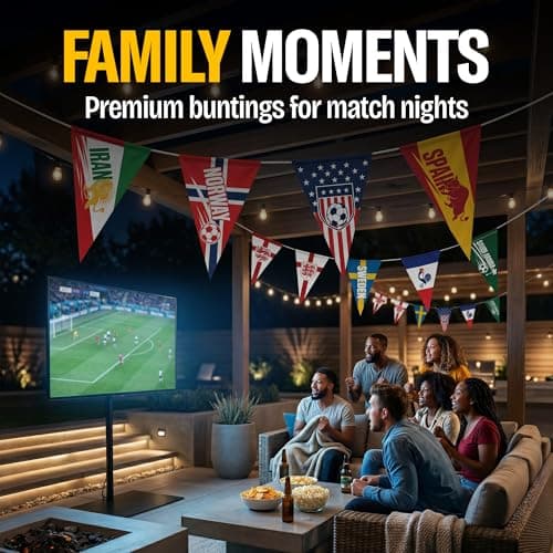 2026 World Cup Country Flag Pennants 48Pcs (10x23cm) Triangle Flags Polyester rope 15m - Soccer Nations Flags Bunting Pennant for Party Decorations for Tournaments, Garden, Streets & Pub Bar — view 2