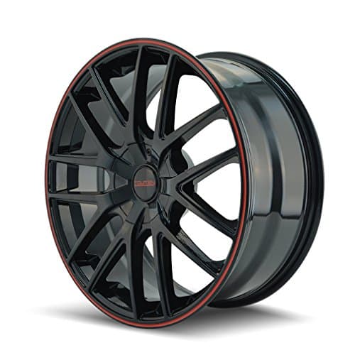 TR60 18x8, Bolt Pattern: 5x100/4.5, Offset: 40, BLACK/RED RING, set of 1