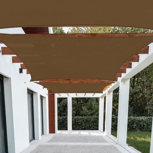 Patio Paradise 13' x 13' Brown Sun Shade Sail Quadrangle Canopy - Permeable UV Block Fabric Durable Outdoor - Customized Available