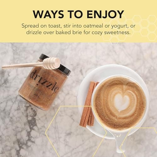 Drizzle Cinnamon Spiced Raw Honey - Raw, Unfiltered, and Unprocessed - Rich in Nutrients and Beneficial Enzymes - Notes of Cloves & Nutmeg - 100% Raw, Pure Honey - Gluten-Free, Paleo-Friendly (Pack of 2) 350g — view 4