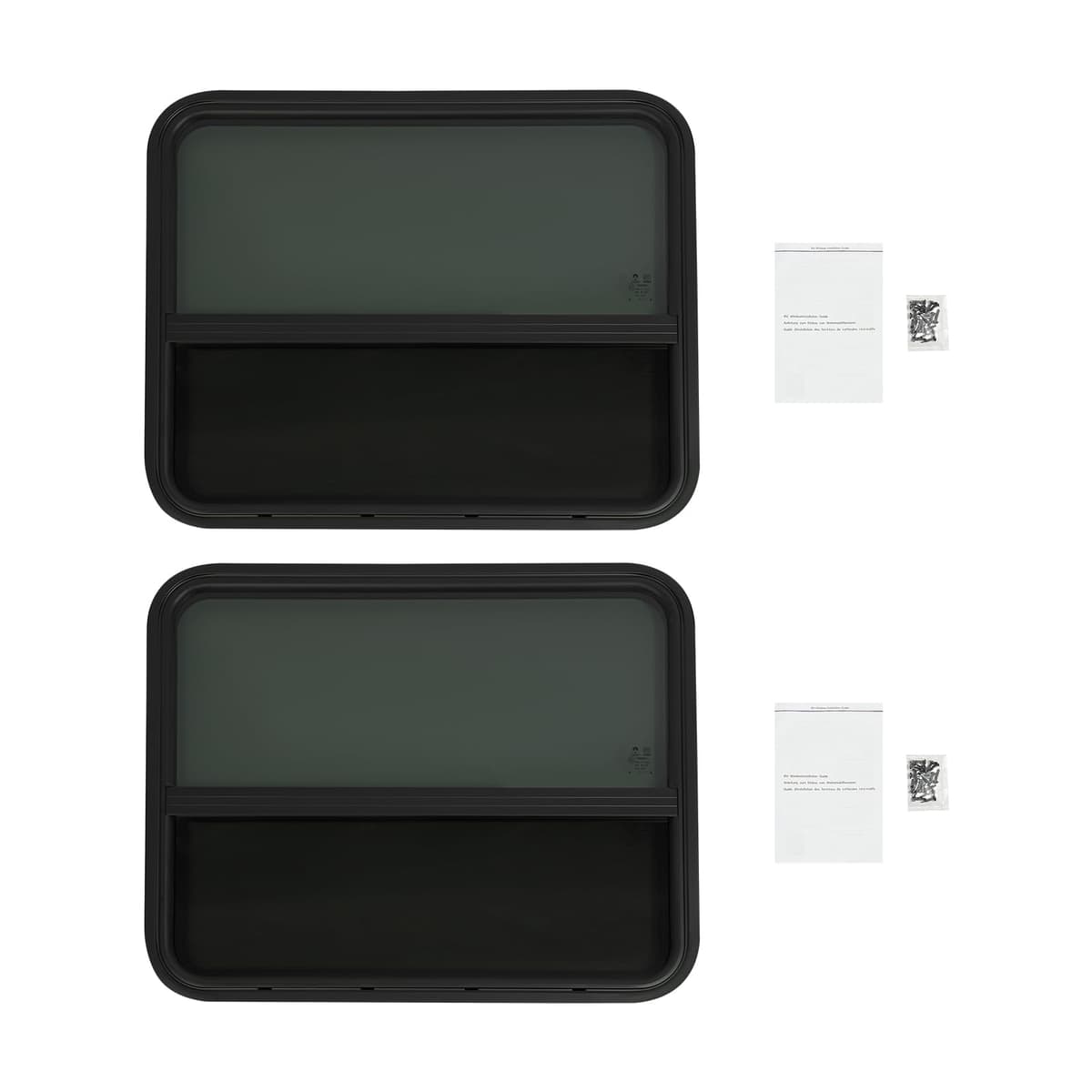 2 piezas de repuesto para ventanas de caravana | Ventana corredera vertical | Ventana de caravana | Ventanas de autocaravana con anillos de moldura rectangulares, protección solar y protección contra