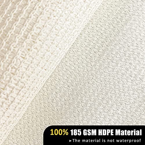 Yardmaker 16'x16'x23' Sun Shade Sail Right Triangle Canopy Shade Cover for Patio Garden Outdoor Backyard, Cream — view 2