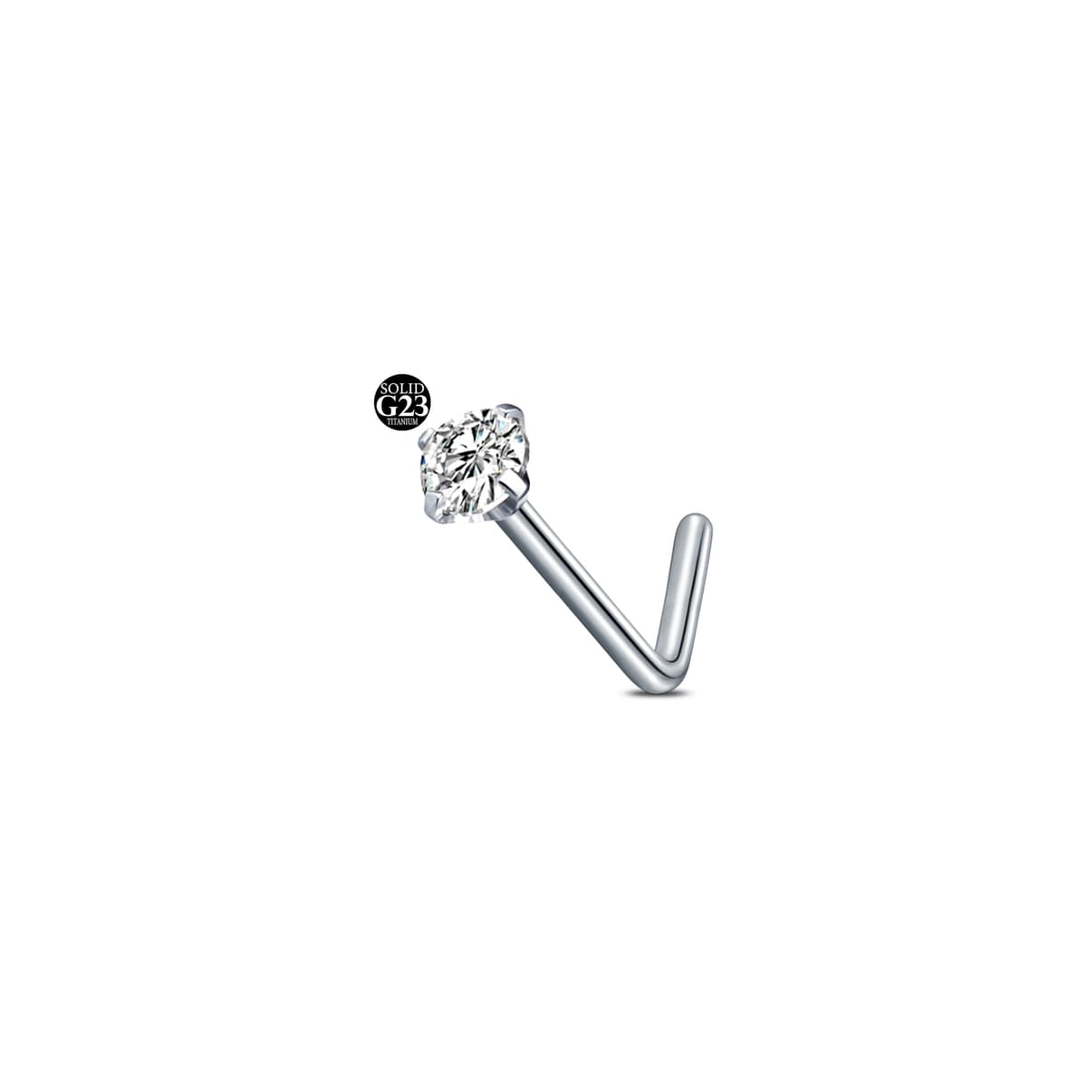 AceFun 20G piercing nariz titanio plata 1 forma G23 plata recta Piercing nariz Joyería para Mujeres Hombres plata circonio cúbico diamantes 1.5mm 2mm 2.5mm 3mm — view 9