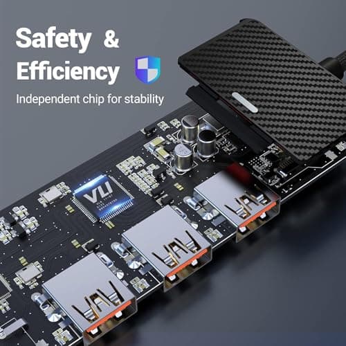 OBERSTER USB HUB, USB Docking, USB 3.2 HUB 5GBPS, Ultra Slim Portable Data Hub, 4 in 1 USB HUB with 4 * USB 3.2 Compatible with Windows, macOS, Linux, Chrome OS Systems(Aluminium) — view 2