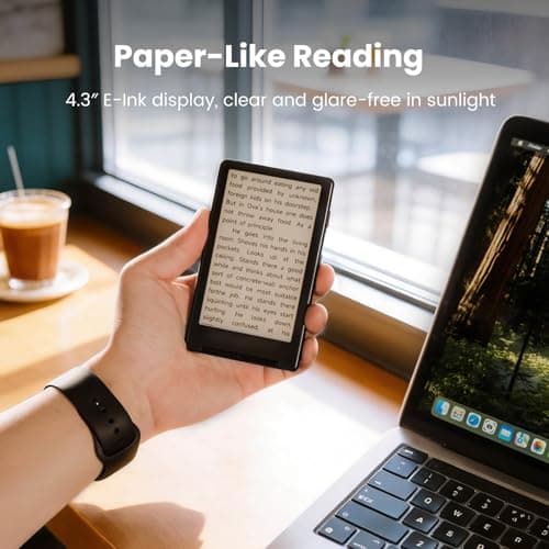 XTEINK X4 E-Book Reader (Developer Edition), 4.3" Pocket E-Ink eReader, Physical Page-Turn Buttons, Ultra-Thin 0.23" & 2.72 oz, Magnetic-Ready Design, Distraction-Free Reading, 16GB, Space Black — view 4