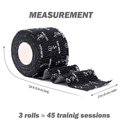 WARM BODY COLD MIND 4.7 cm Premium Lifting Thumb Tape for Weightlifting - Hook Grip for Powerlifting, Strength/Crossfit Training, Deadlift, Weight Lifting, Athletic Finger Wrap (Black, 3 Rolls) — view 3