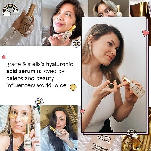 grace & stella Award Winning Hyaluronic Acid Serum for Face (50ml) Hydrating Hyaluronic Acid - Acide Hyaluronique Face - Anti Aging Serum to Hydrate, Remove Fine Lines, Wrinkles, Boost Collagen — view 5