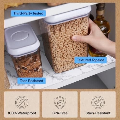 GORILLA GRIP DripGuard Drawer and Shelf Liner for Cabinet, Slip Resistant Non Adhesive Protection for Kitchen, BPA Free Smooth Surface Plastic Liners for Cabinets, Bathroom Drawers, 12x20, Marble — view 4