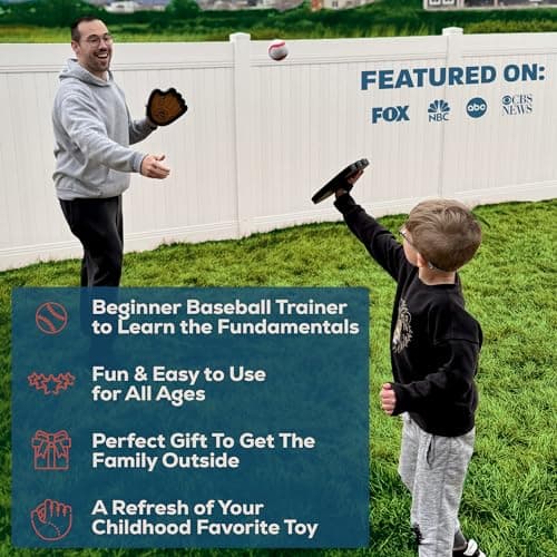 Baseball Toss and Catch Game - Outdoor Games & Yard Toys for Boys or Girls - 2 3 4 5 Year Old Boy Birthday Gifts - Toddler Boy Toys & Summer Outdoor Gift Ideas for 9 8 7 6 5 4 3 2 Year Old Kids Toys — view 4
