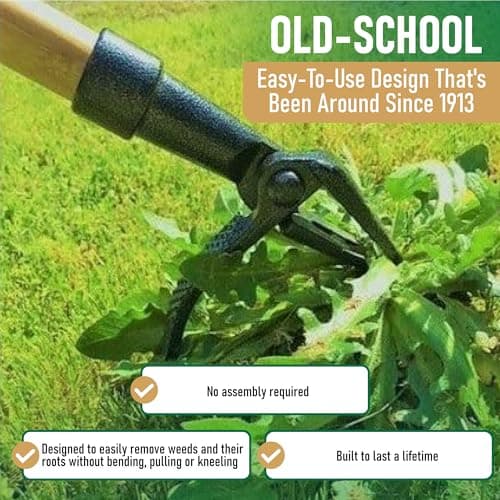 Grampa's Weeder - The Original Stand Up Weed Puller Tool with Long Handle - Made with Real Bamboo & 4-Claw Steel Head Design - Easily Remove Weeds Without Bending, Pulling, or Kneeling. — view 2