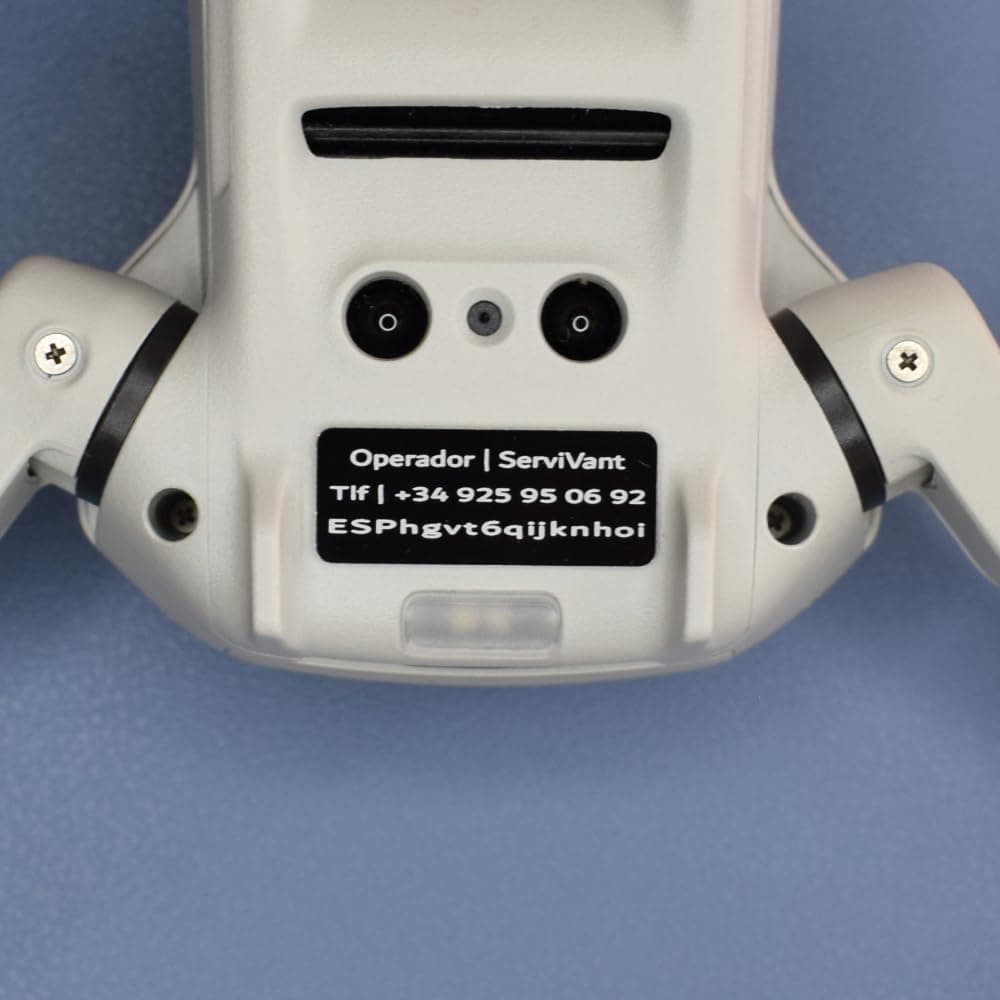● Pack 2 Uds. ● Placa Identificativa para Drones ● Placas para Dron CUMPLEN normativa AESA ● Tamaño Personalizados para Todos los Modelos de drone (Kit 2 Placas 3 Lineas) - Aluminio — view 5