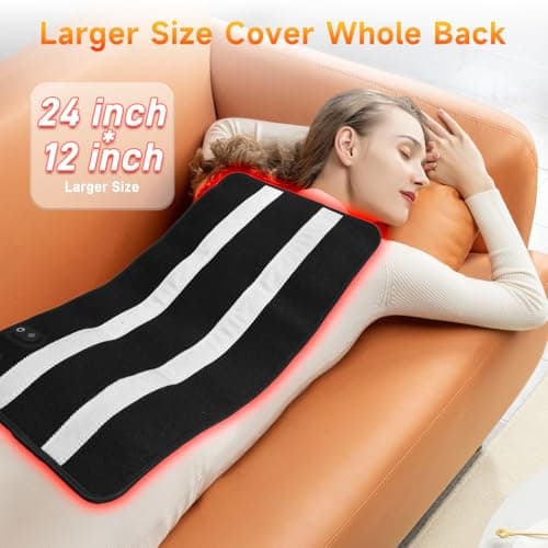 2026 Portable Red Light Mat for Full Body, 24" x 12" TPU Light Mat with Dual Wavelength LEDs (660nm & 850nm), Adjustable Strap for Home Relaxation — view 3