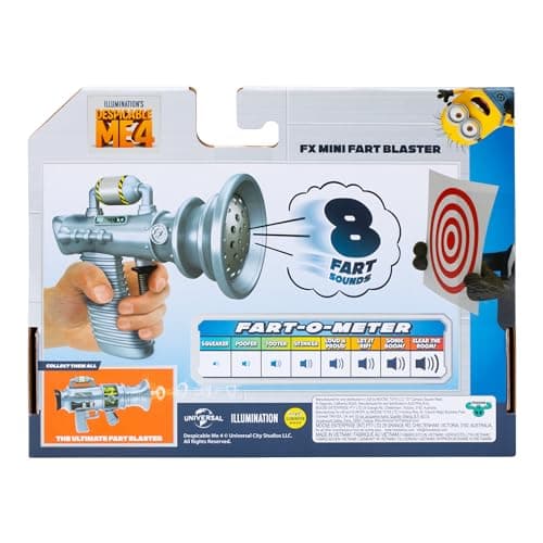 Minions Despicable Me 4 SFX Mini Fart Blaster | Kids Can Blast Out 8 Different Silly Fart Noises When They Press The Button | Includes 2 AAA Batteries | Suitable for Ages 4 & Up — view 3