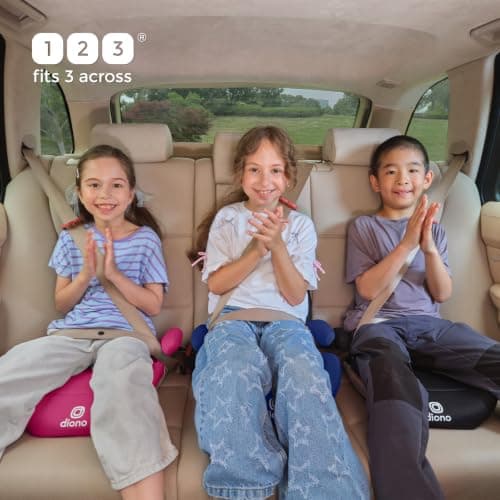 Diono Solana Lite Backless Booster Car Seat Pack of 2, Lightweight & Portable for Travel, Machine Washable Covers, 40-100 lbs, Blue Surge