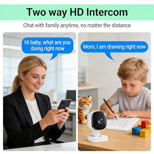 2 Pack Security Camera, Indoor/Outdoor Cameras for Home Security, Baby Monitor, Vibrant Color Night Vision,Motion Detection — view 2