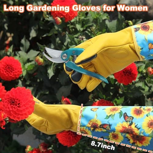 DLY Garden Gloves for Women,Gardening Gloves,Gardening Gift for Lady,Blue,L — view 3