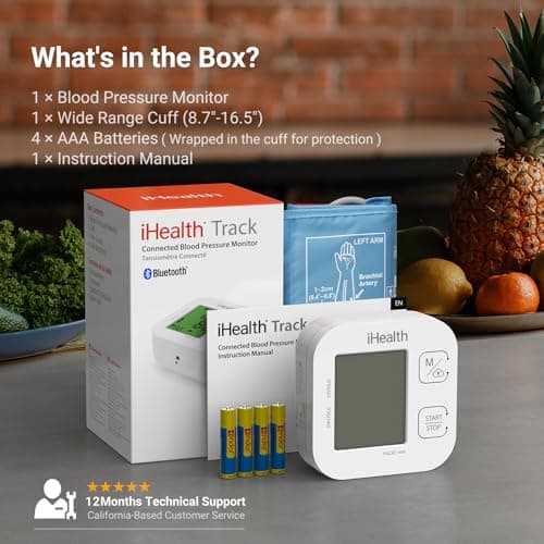 iHealth Track Smart Upper Arm Blood Pressure Monitor with Wide Range Cuff that fits Standard to Large Adult Arms, Bluetooth Compatible for iOS & Android Devices — view 5