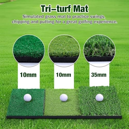 MoKo Golf Net with Practice Mat, 10 x 7 ft Golf Hitting Net for Outdoor Indoor Backyard Driving Chipping Swing Training, All-in-One Multi-Target Practice Nets, Gifts for Men Dad Him and Golfer — view 3