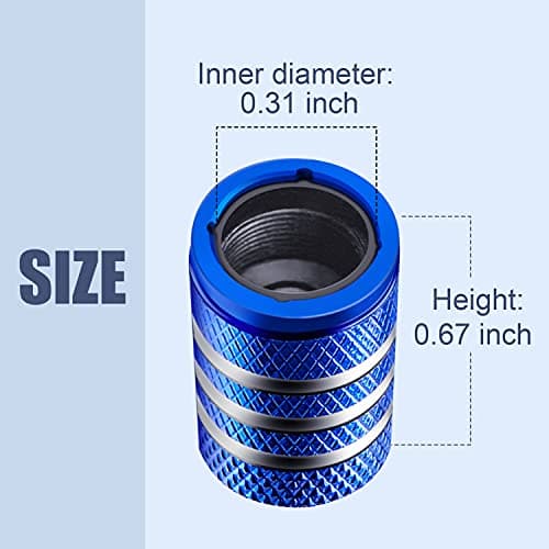 Tire Valve Stem Cap Cover - (5 Pack) Tire Air Caps Metal with Plastic Liner Corrosion Resistant Leak-Proof for Car Truck Motorcycle SUV and Bike Blue — view 2