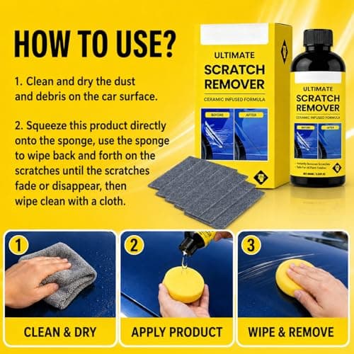 2Pcs Scratch Remover, 3.53 Fl Oz Plastic Polish Scratchs Removers, Professional Grade Car Scratch Repair Remover, All Paint Colors Polishing Kit, Quick Repair Scratches and Restore Shine — view 4