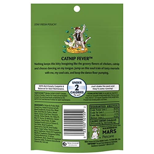 Temptations Cat Treats, Classic Crunchy and Soft Cat Treats, Catnip Fever Flavor, Catnip Treats, 3 oz. Pouch (Pack of 12) — view 2