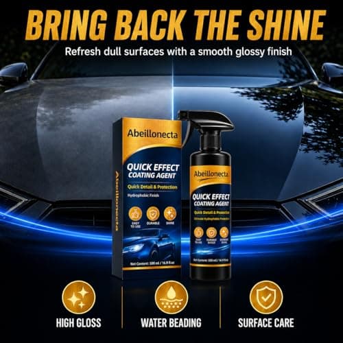 500ML Car Coating Spray(16.9FL OZ), 2 Pcs Quick Coating Agent for Car Paint Protection, Automobile Cleaners-Waterless Car Wash & Shine Spray, Multi-Surface Car Polish for Paint, Glass and Plastic — view 4