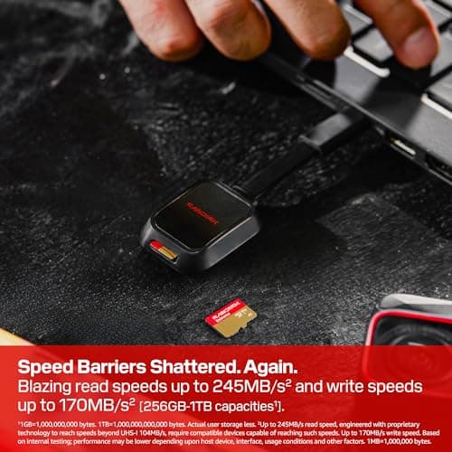 SANDISK 128GB Extreme microSD UHS-I Card - Up to 245MB/s Read Speed and 120MB/s Write Speed, 5.3K Video, 4K UHD Video, high-Performance for Action cams, Drones, Android Devices - SDSQXH9-128G-GZ6MA — view 2