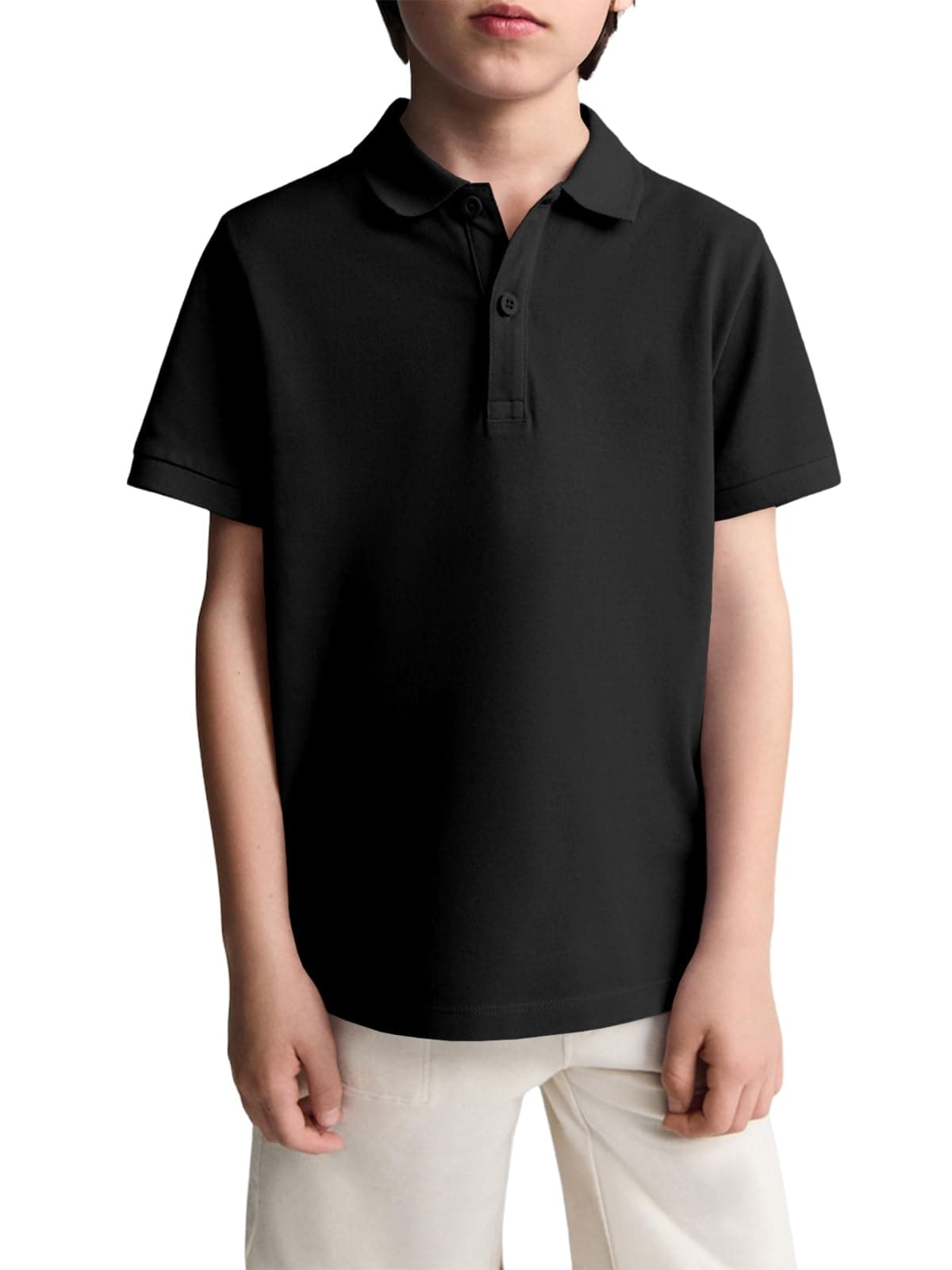 Haloumoning Polo de manga corta para niño, camiseta de verano para niños, monocolor, ligera, corte regular, camiseta deportiva, informal, básica, para 5-14 años — view 9