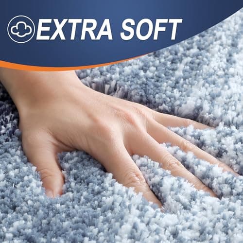 OLANLY Small Bathroom Rugs Mat 24x16, Extra Soft Absorbent Microfiber Bath Rugs, Rubber Backing, Quick Dry, Washable Bath Mats for Bathroom Floor, Tub and Shower, Home Decor Accessories, Airy Blue — view 2