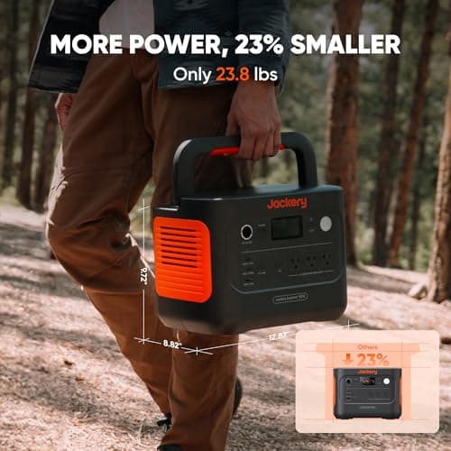 Jackery Solar Generator 1000 v2 with 200W Solar Panel,1070Wh Portable Power Station LiFePO4 Battery,1500W AC/100W USB-C Output, 1Hr Fast Charge for Outdoor,Off-Grid Living,RV,Emergency — view 2