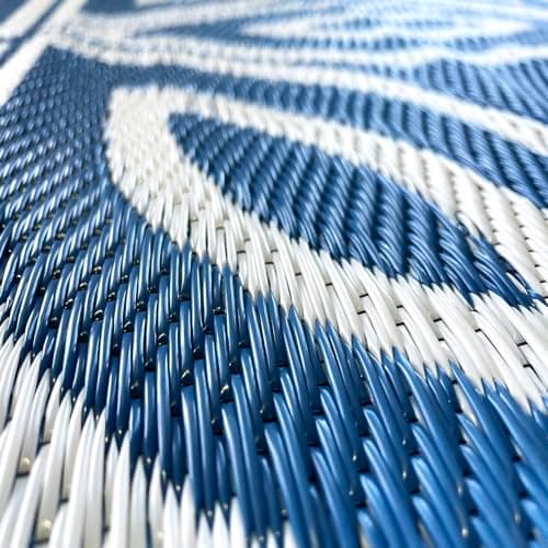 ICustomRug Outdoor Rug Mat- Floral Blue 5'X8' Reversible Picnic and Beach Area Rug, Perfect for Patio, Camping, Sunroom, and Any Outdoor Space — view 4
