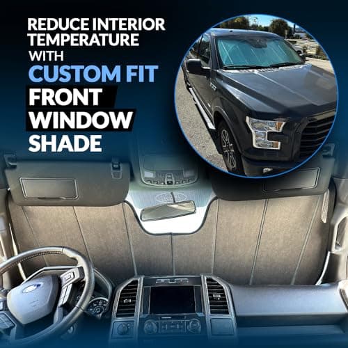 Front Car Windshield Sun Shade Compatible with 2013-2017 Honda Accord Sedan 4Door | Custom Fit Visor Accordion Fold Style Sun Protector | Silver & Grey 1-pc Set | SS-125 — view 3