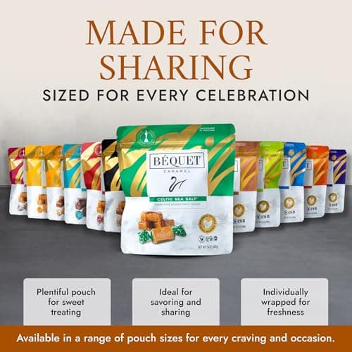 Béquet Celtic Sea Salt Caramels – Soft, Individually Wrapped Gourmet Caramel Candy, Gluten‑Free & Kosher – 24 oz Resealable Pouch — view 4