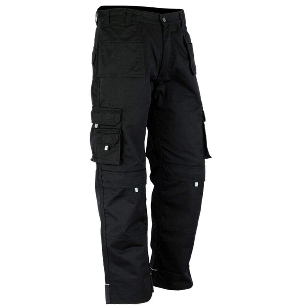 WrightFits Men Pro-11 Work Trousers Black - Heavy Duty Safety Combat Cargo Pant - Multi Pockets & Knee Pad Pockets - Triple Stitched -Durable Work wear (28W-48W) — view 6