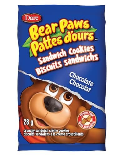 Bear Paws Chocolate Sandwich Cookies - Soft Cookie Snack Packs, Peanut Free School Snacks, 168g, 6 pouches — view 3