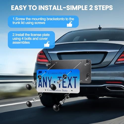 TOVIIEA Rear License Plate Bracket Holder Fit for 2007-2025 Mercedes-Benz, Standard 6"x12" Tail Bumper Car Tag Holder Frame Replace with Screws & Wrench,OEM 1698170211 & A0008101711 — view 3