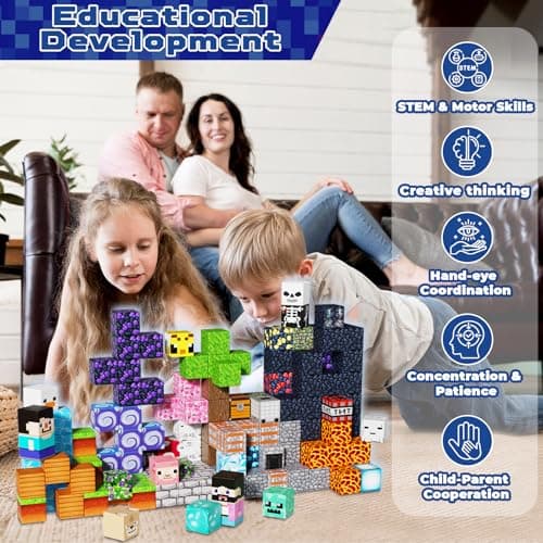 Magnetic Blocks 150 PCS Adventurer Magnetic Building Blocks Cubes Cute Fun Stacking Toys for Kids 3 4 5 6 7 8 9 10 Year Old Boys Girls Gift — view 5