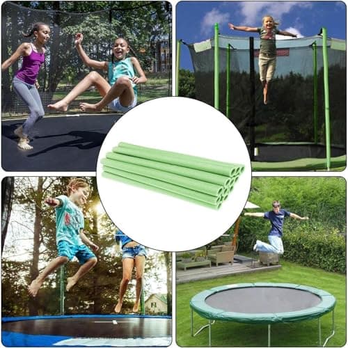 Trampoline Pole Foam Sleeves, 12Pcs Pole Covers Replacement, 88cm Waterproof Round Tube Protective Trampoline Spring Cover Padding, Foam Tubing Protective Trampoline Net Pole (Green, 12 Pcs) — view 2