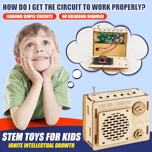 STEM Projects for Kids & Adults, FM 88-108 MHz Radio Toy Set, DIY Science Experiment Electronics Kit, Beginner's Starter Set, Idea Gifts for Teenage Boy Girl — view 3