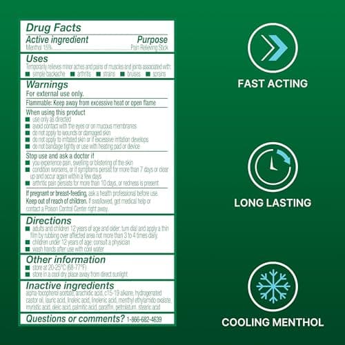 Biofreeze Dry Stick, Mess-Free Relief for Neck, Shoulder, Knee, Hip, Hand & Joint, Cooling Menthol Pain Relief Stick, 100+ Uses — view 4