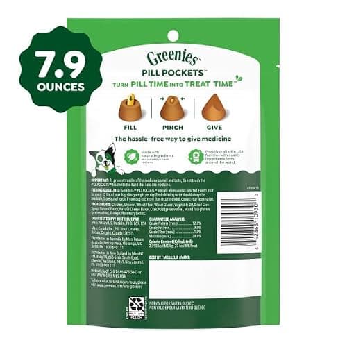 Greenies Pill Pockets for Dogs Large Size, Dog Treat Pouch for Capsule Medication, Cheese Flavor, 7.9 oz. Pouch — view 9